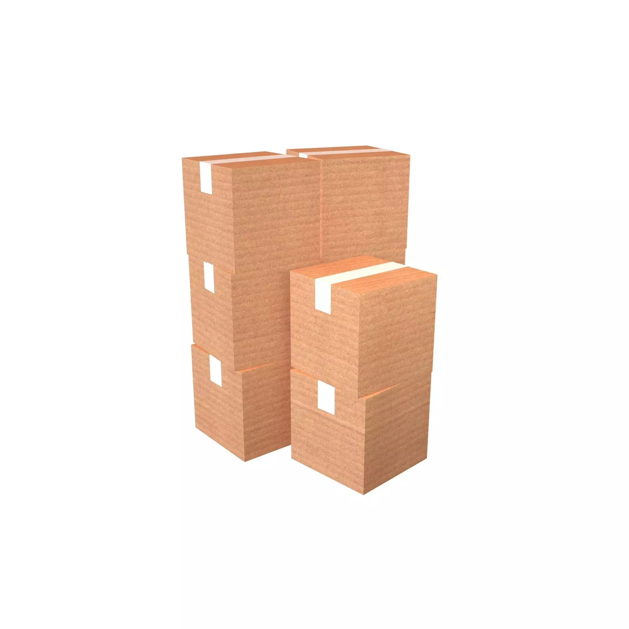 Cardboard Boxes v3 001 Low-poly 3D model_0