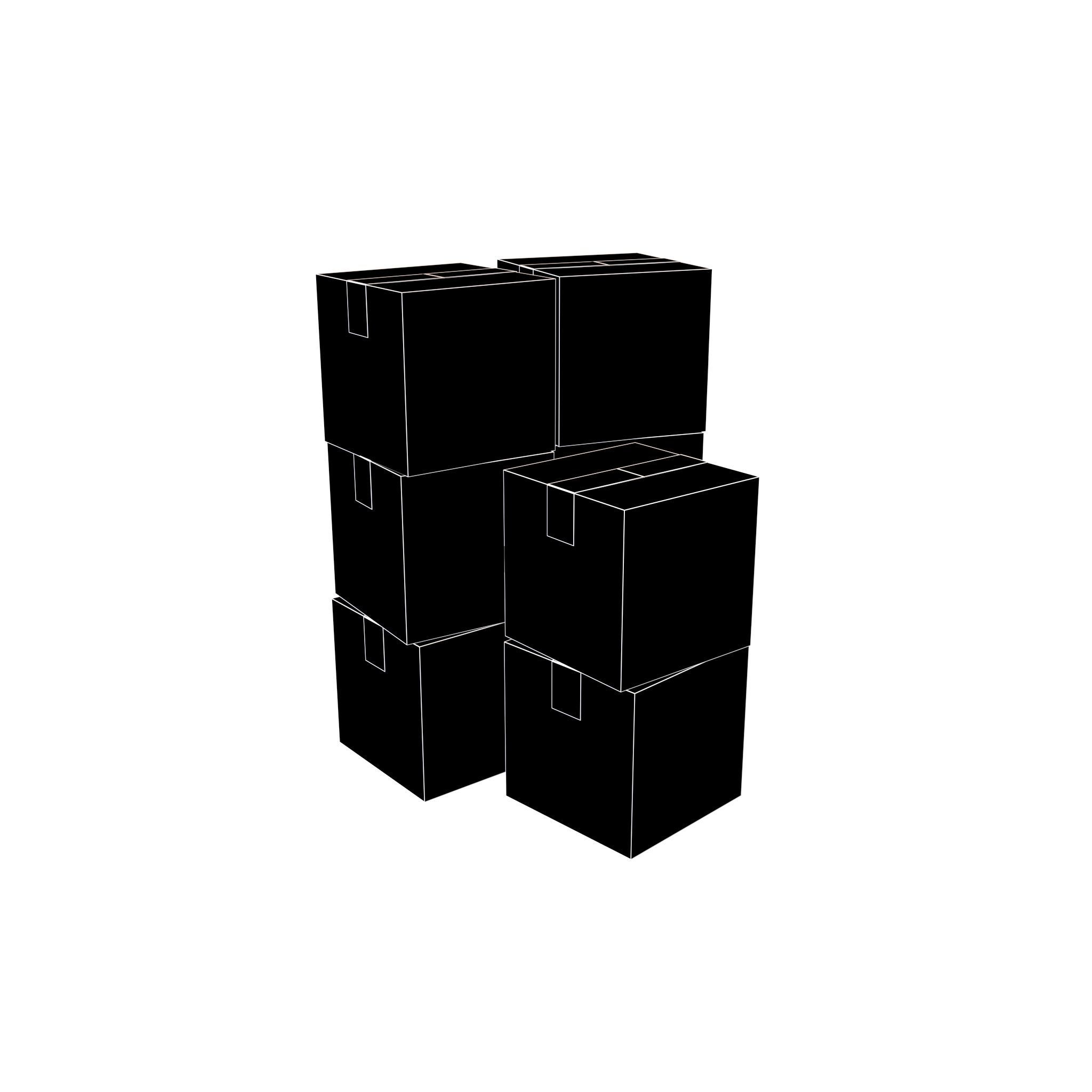 Cardboard Boxes v3 001 Low-poly 3D model_5