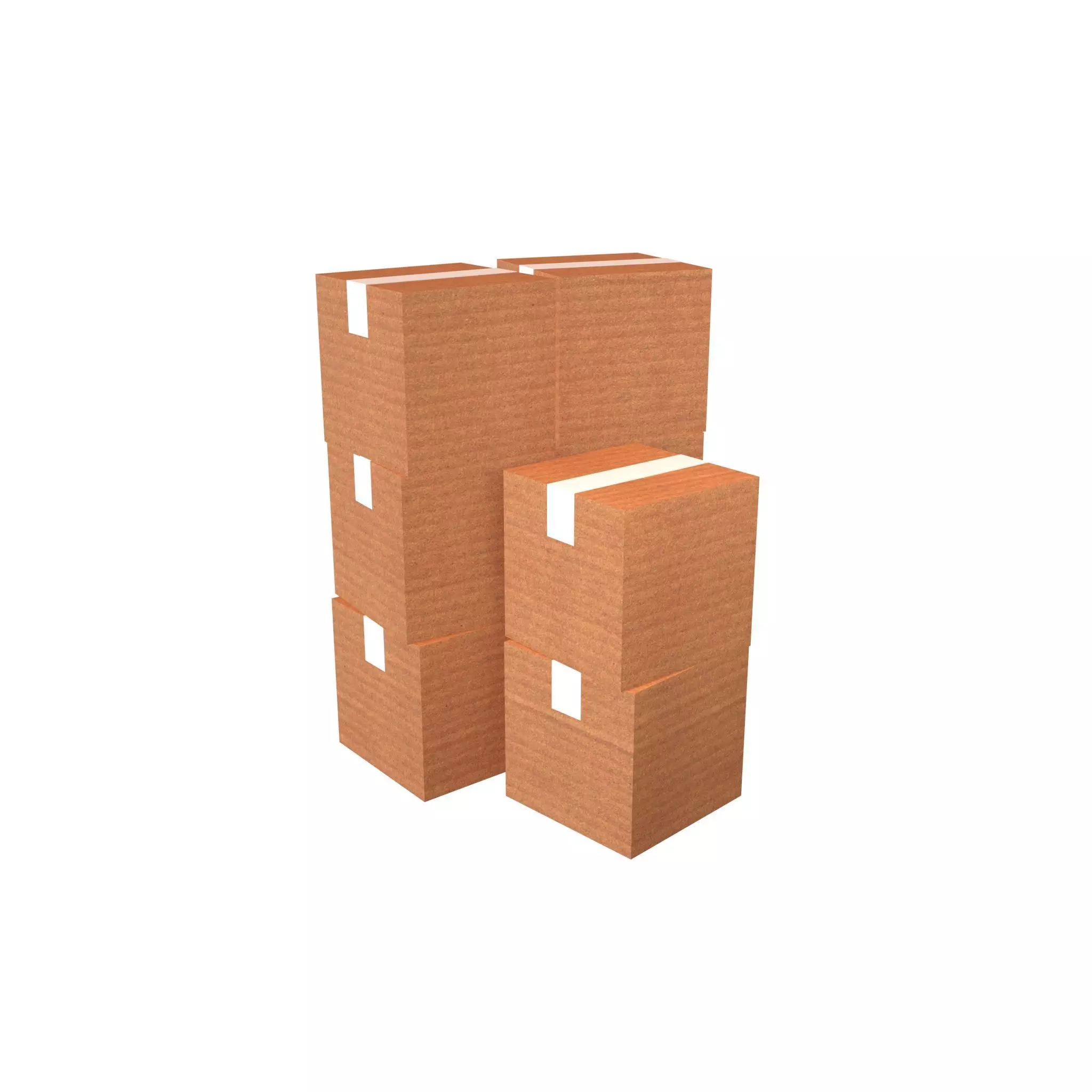 Cardboard Boxes v3 002 Low-poly 3D model_0