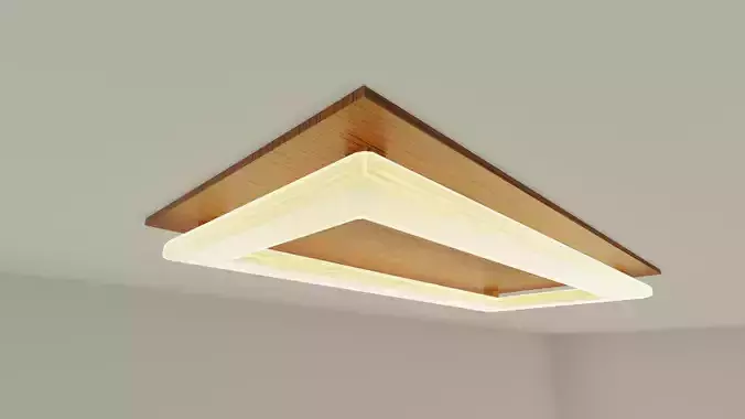 Wooden Ceiling Lamp Free low-poly 3D model
