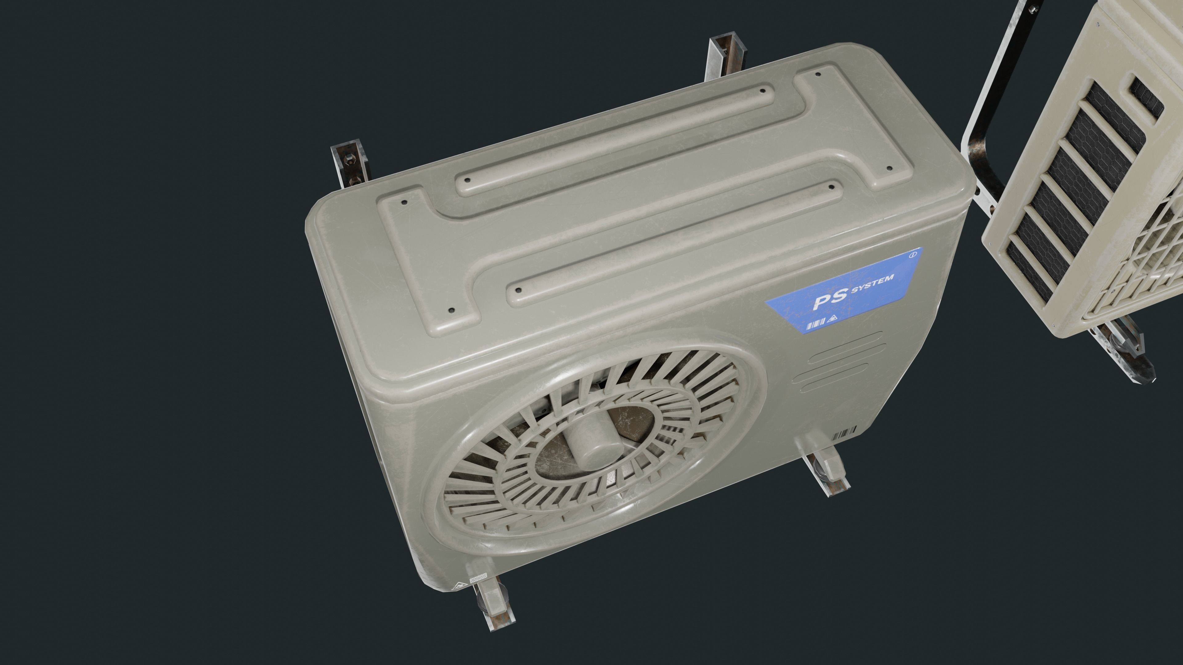 Exterior Air Conditioner Pack  Low-poly 3D model_11