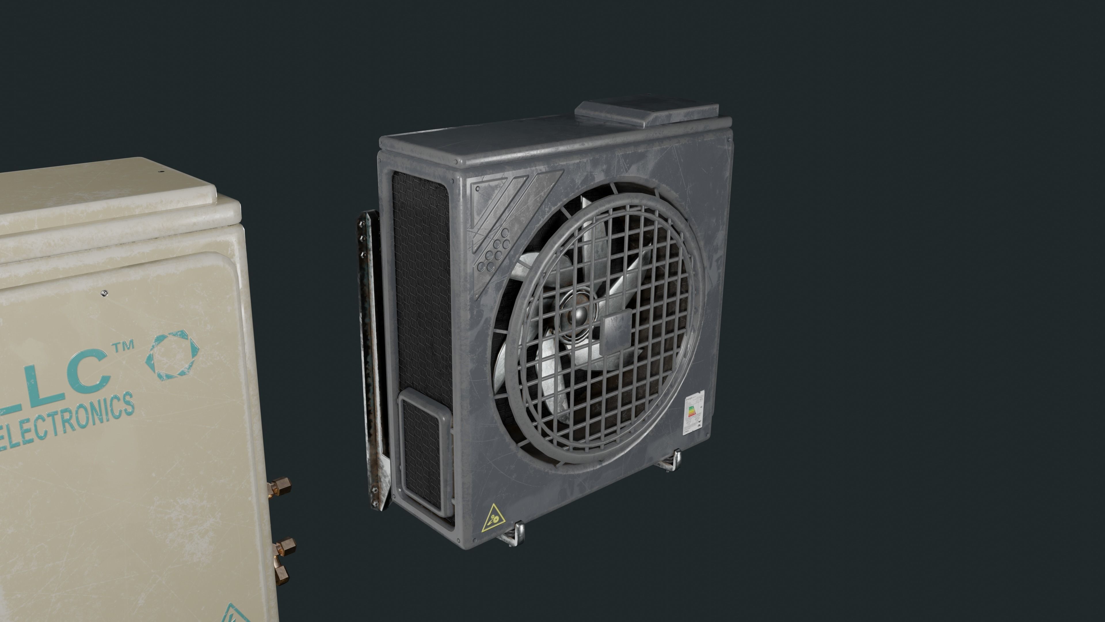 Exterior Air Conditioner Pack  Low-poly 3D model_19