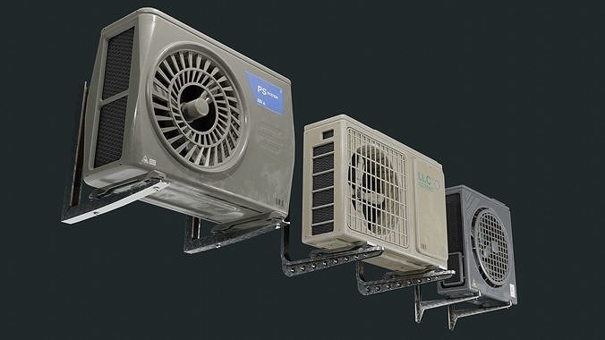 Exterior Air Conditioner Pack  Low-poly 3D model 5