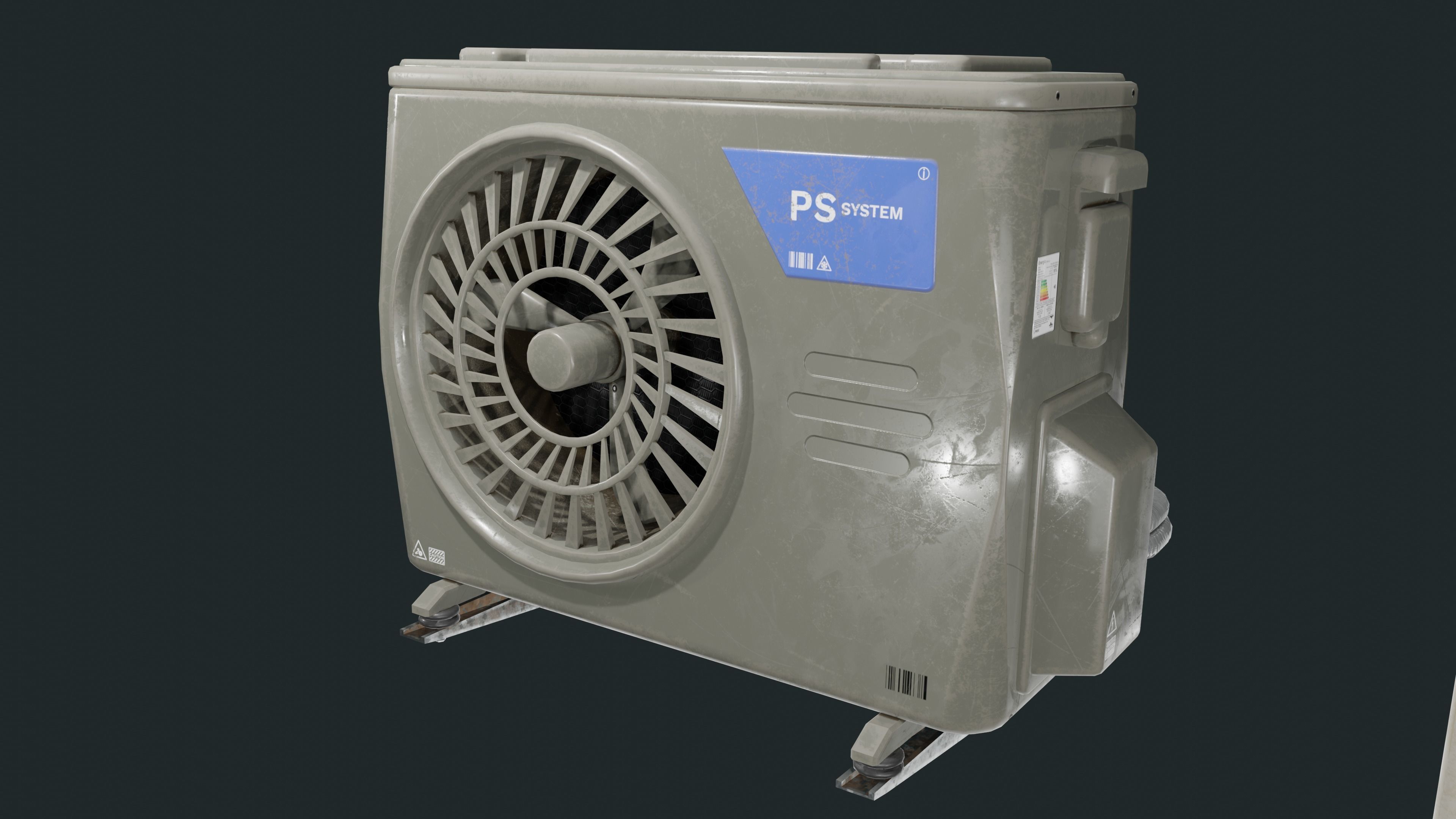 Exterior Air Conditioner Pack  Low-poly 3D model_9