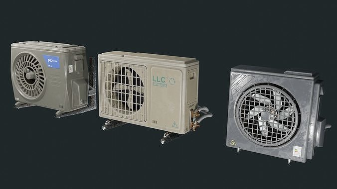 Exterior Air Conditioner Pack  Low-poly 3D model 4