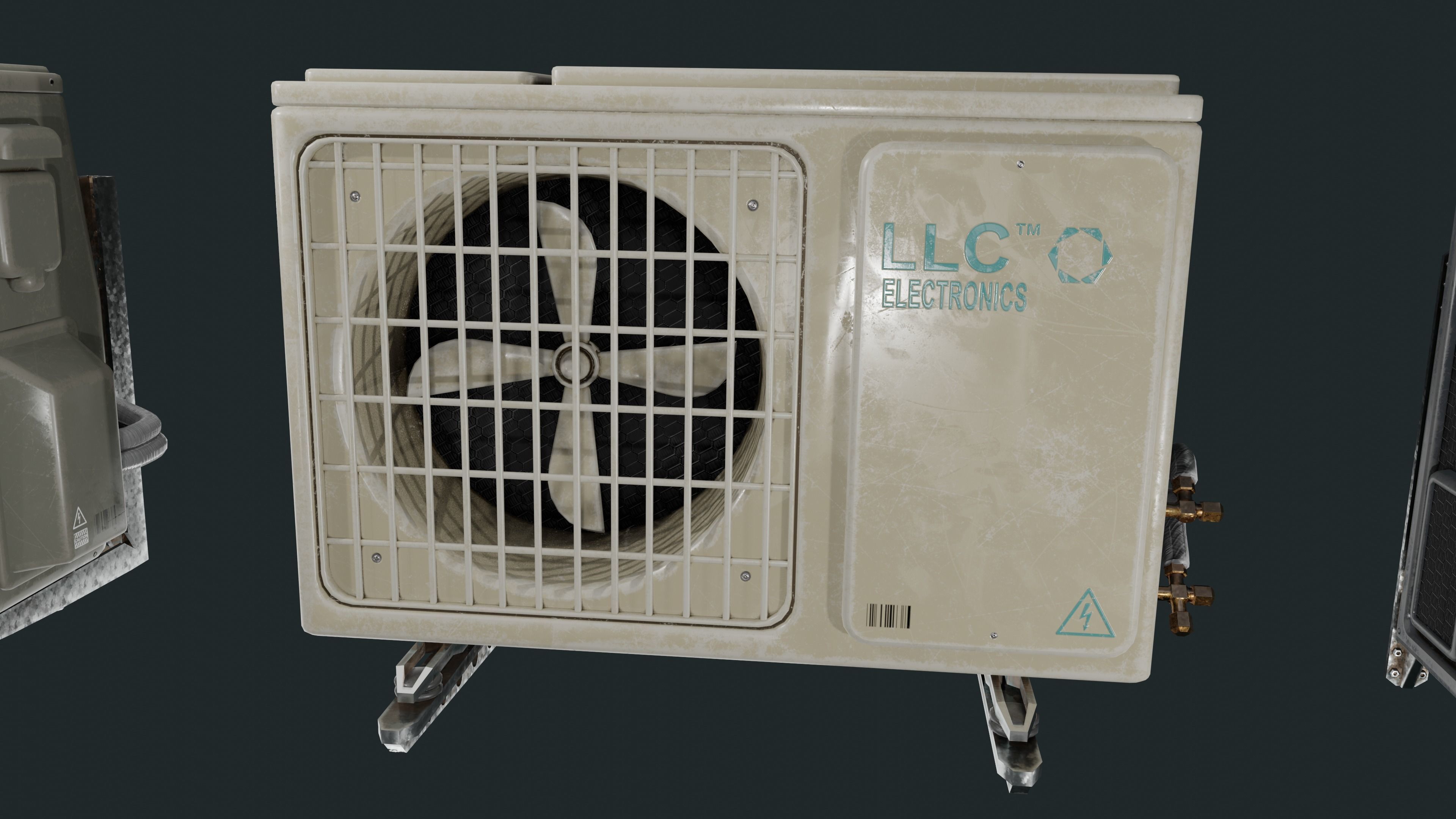 Exterior Air Conditioner Pack  Low-poly 3D model_13