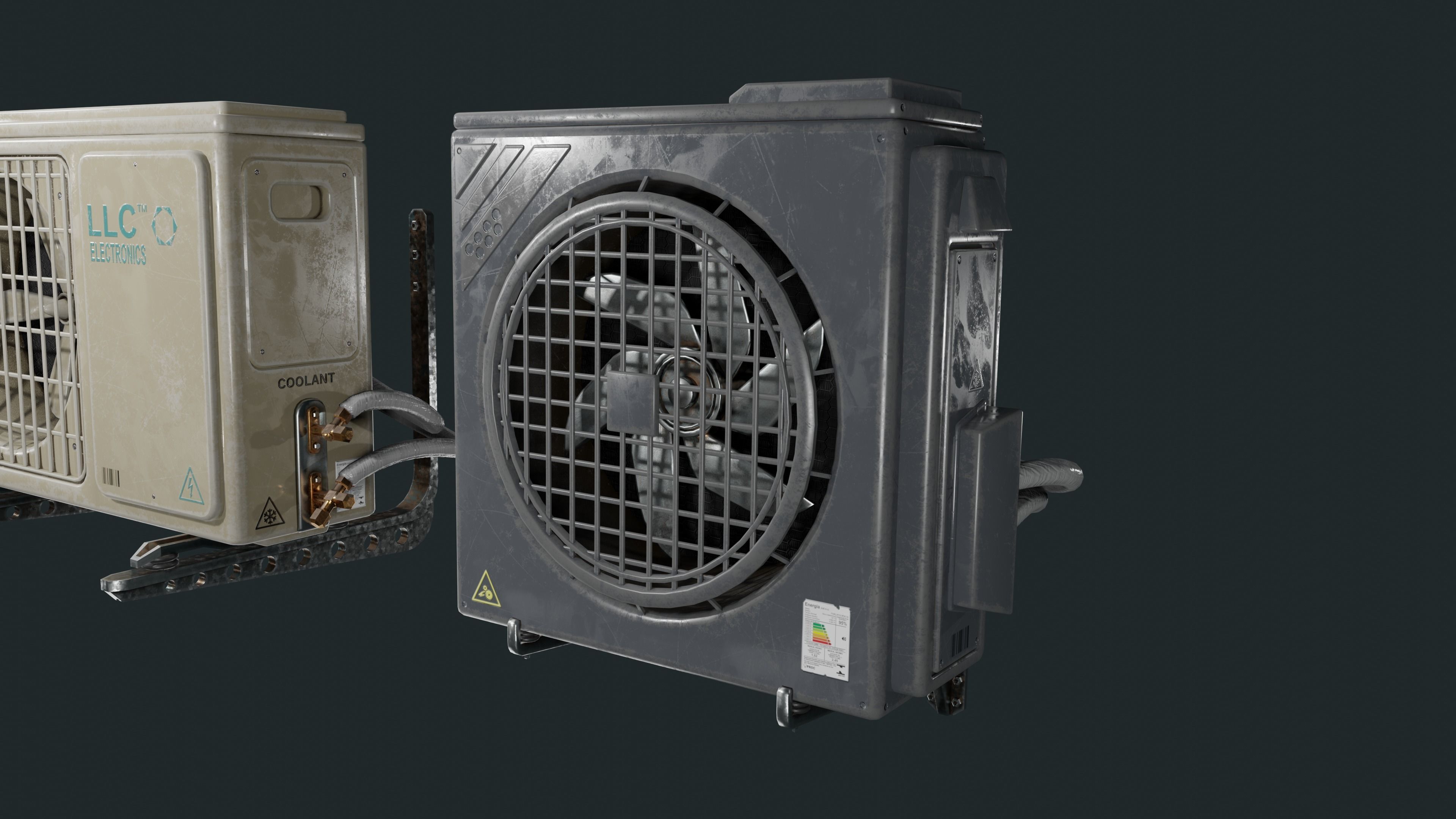 Exterior Air Conditioner Pack  Low-poly 3D model_17