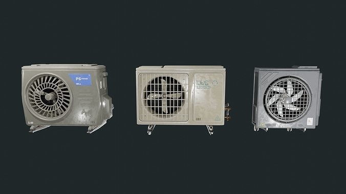 Exterior Air Conditioner Pack  Low-poly 3D model 3