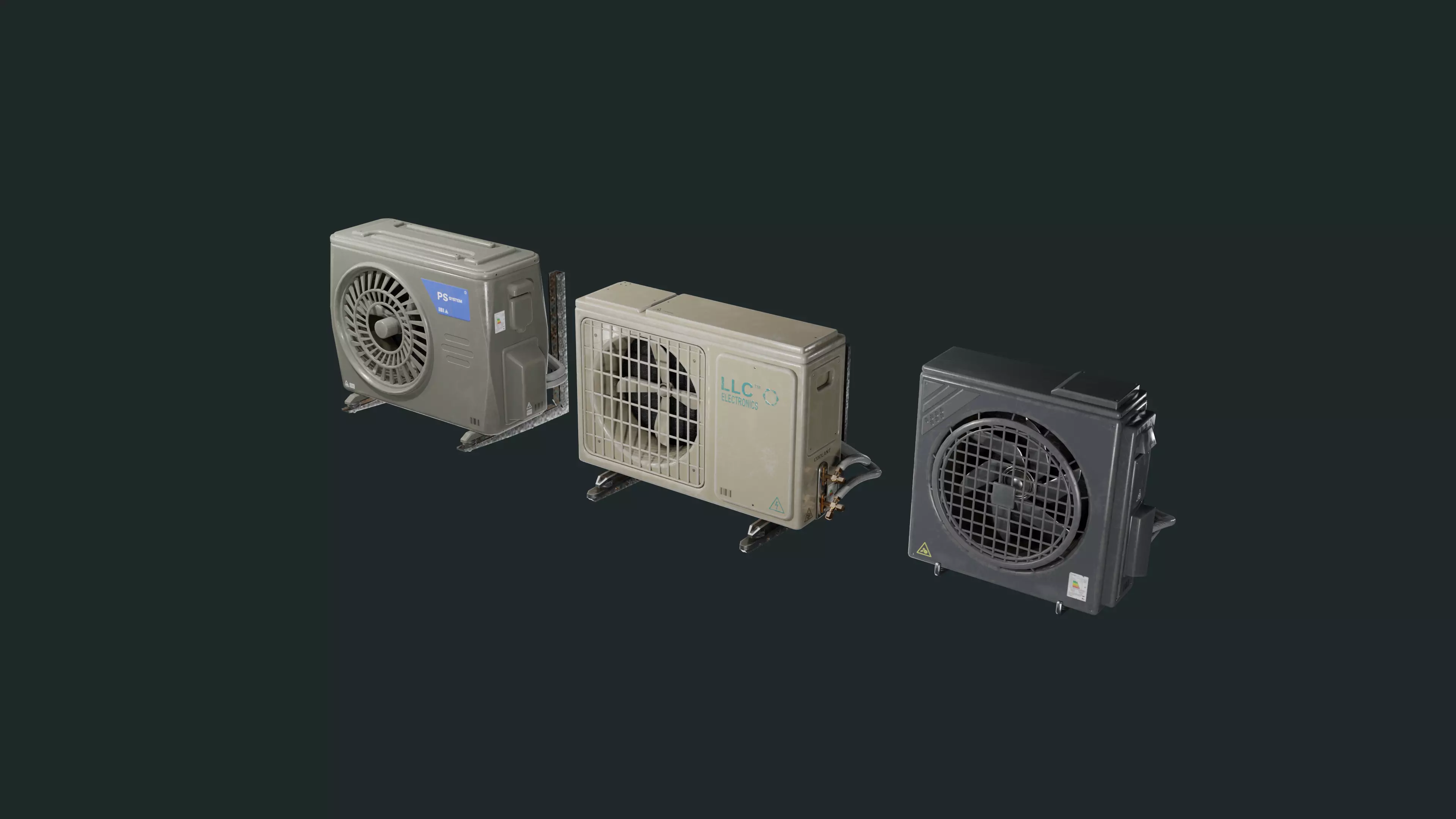Exterior Air Conditioner Pack  Low-poly 3D model_0
