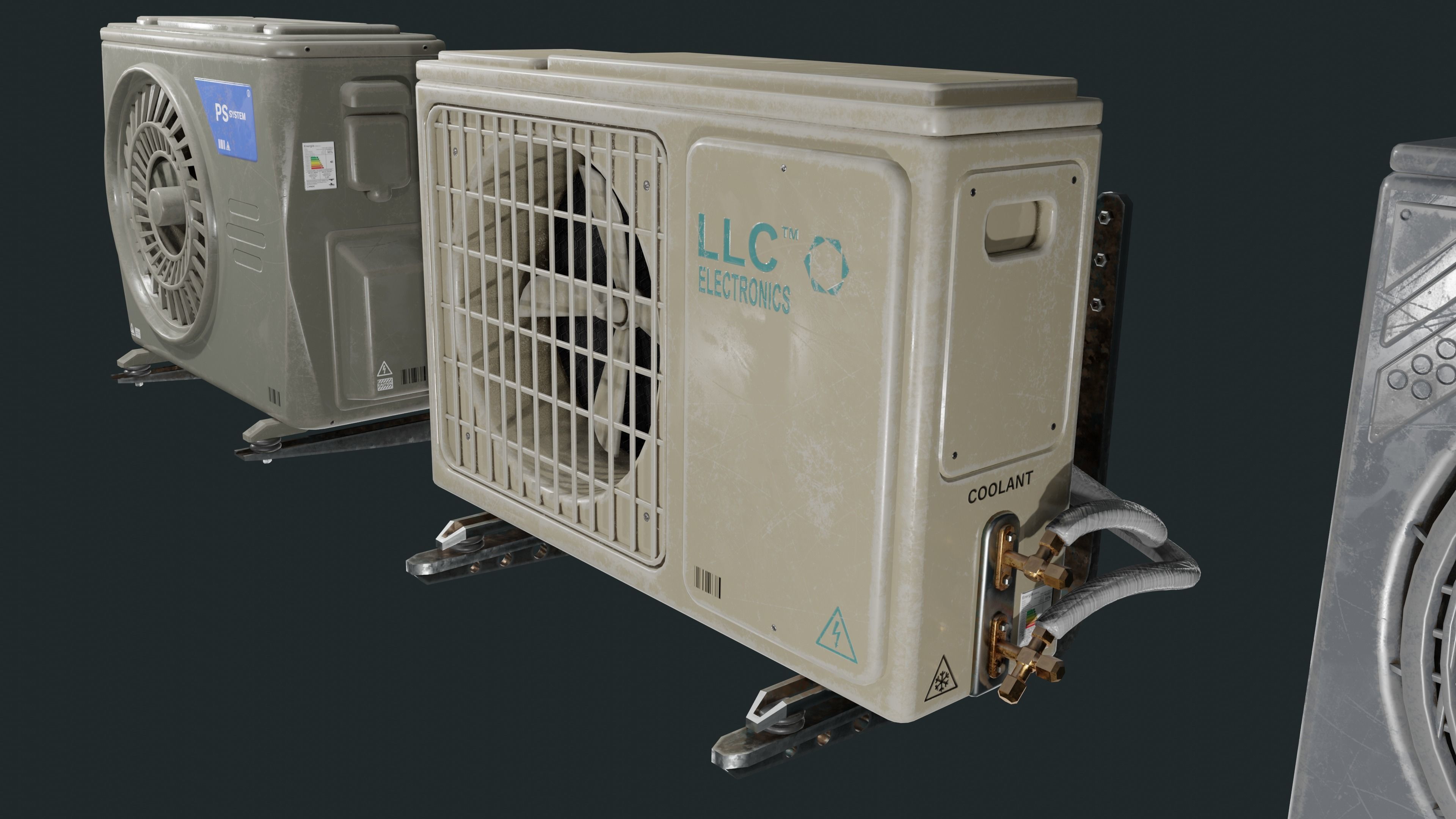 Exterior Air Conditioner Pack  Low-poly 3D model_14