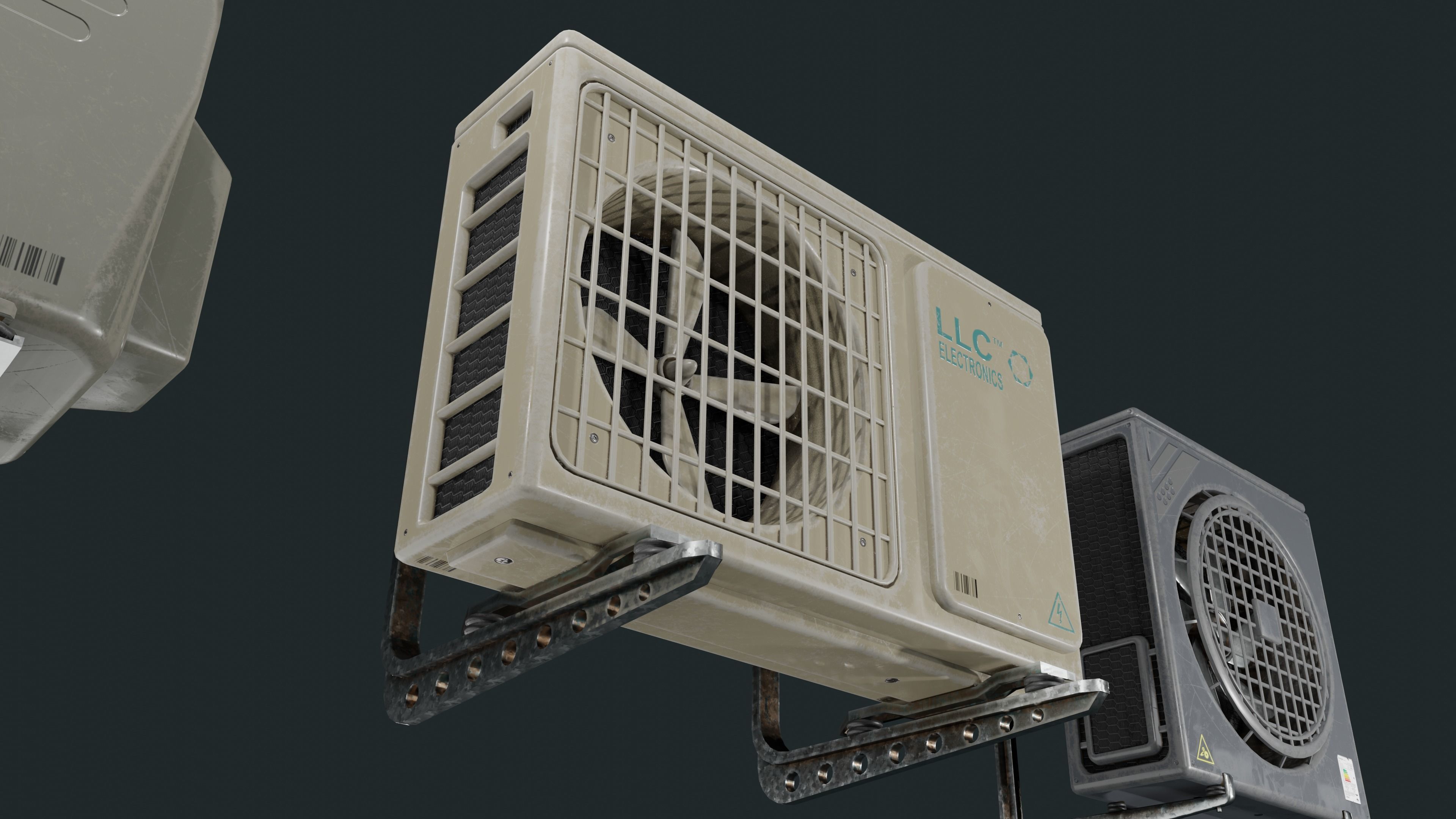 Exterior Air Conditioner Pack  Low-poly 3D model_15
