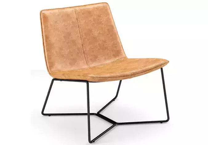Slope Leather Lounge Chair westelm 3D model