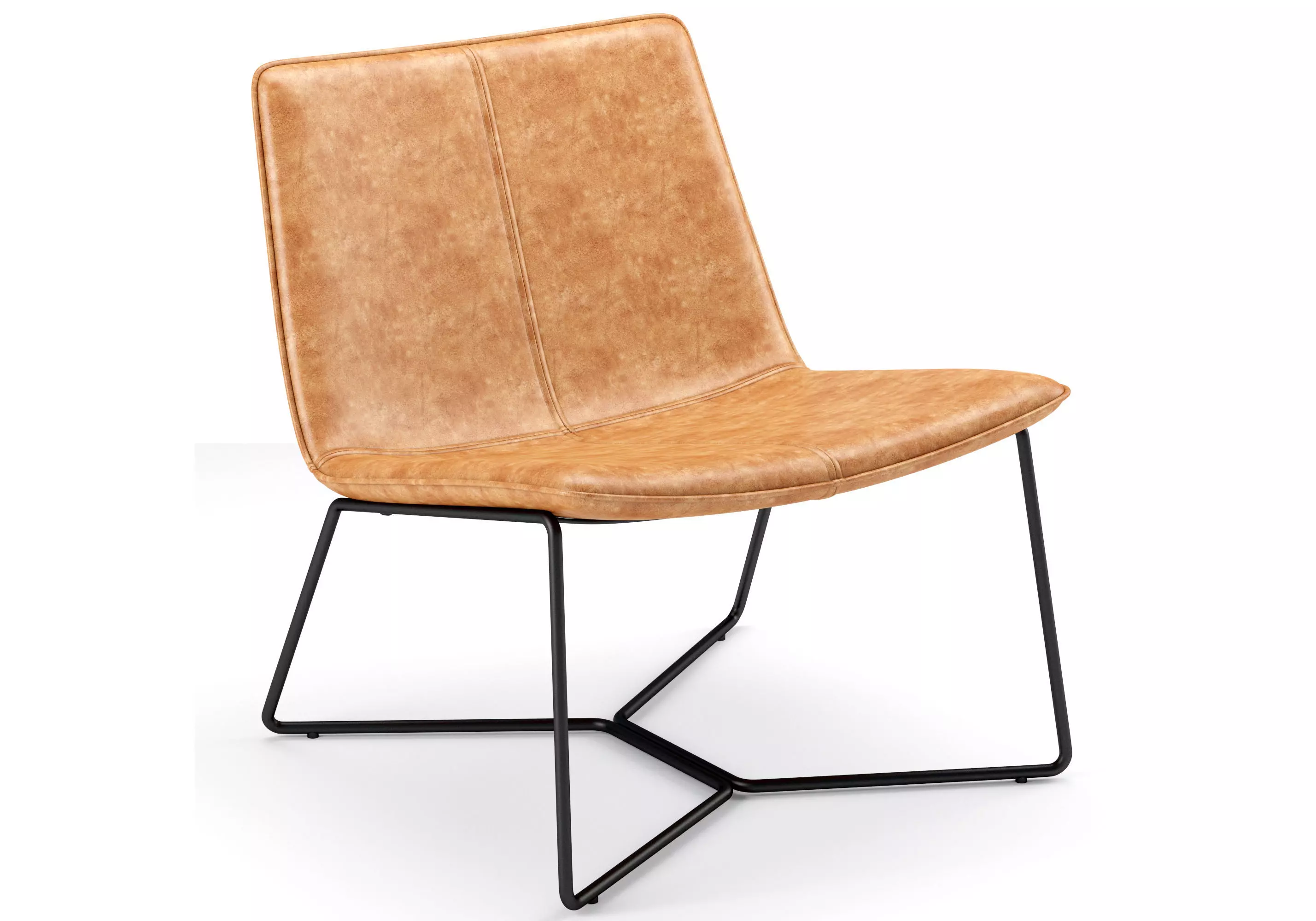 Slope Leather Lounge Chair westelm 3D model