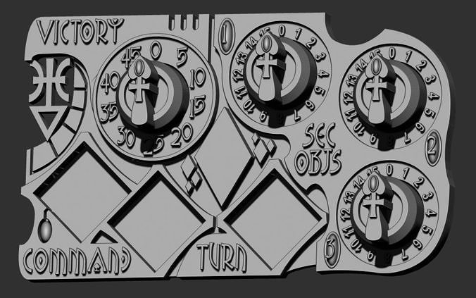 Space Elf Jesters Command Objective and Game Turn Tracker 3D print model