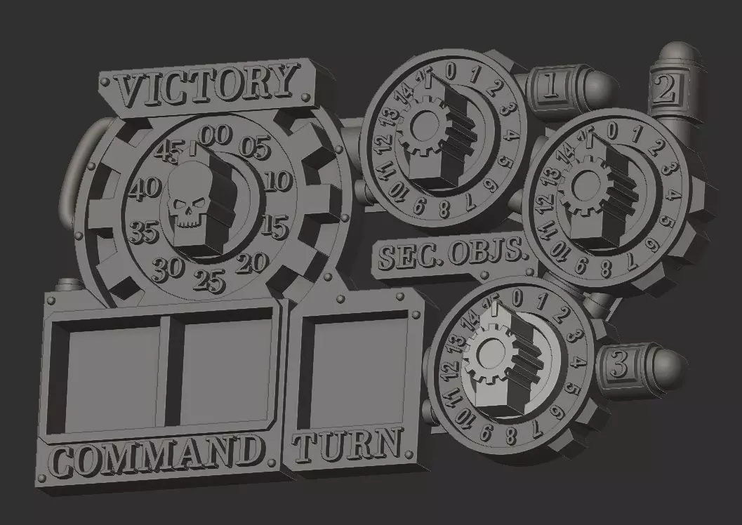 Adepts of Mars Machine God Cult Victory Point and Game Tracker 3D print model_0