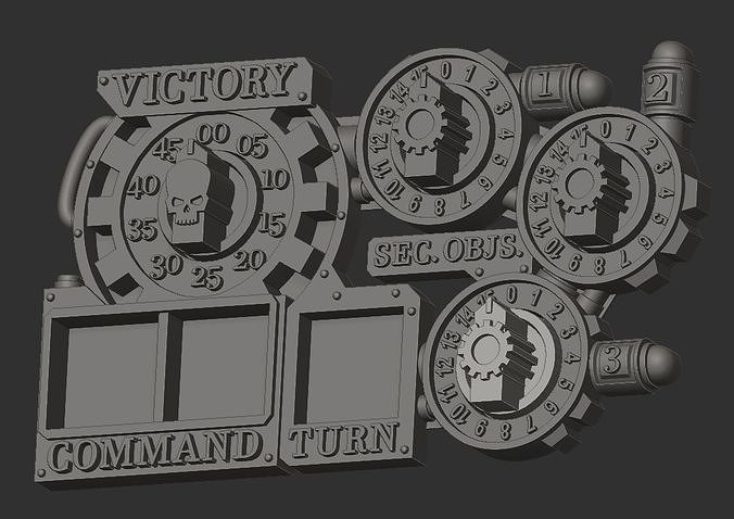 Adepts of Mars Machine God Cult Victory Point and Game Tracker 3D print model