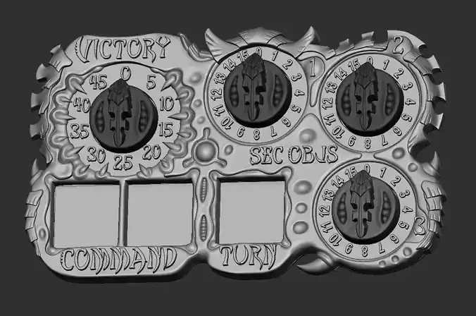 Tyrannic Space Aliens Victory and Command and Turn Tracker 3D print model