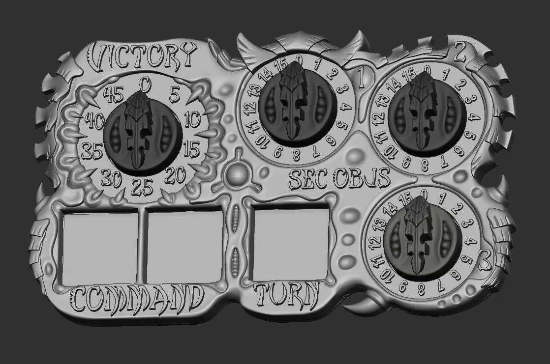 Tyrannic Space Aliens Victory and Command and Turn Tracker 3D print model_0