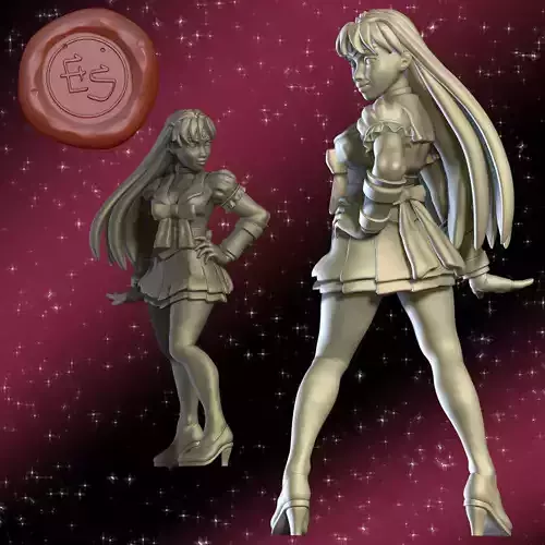 Sailor Mars Rei Hino 3D Print Miniature 3D print model