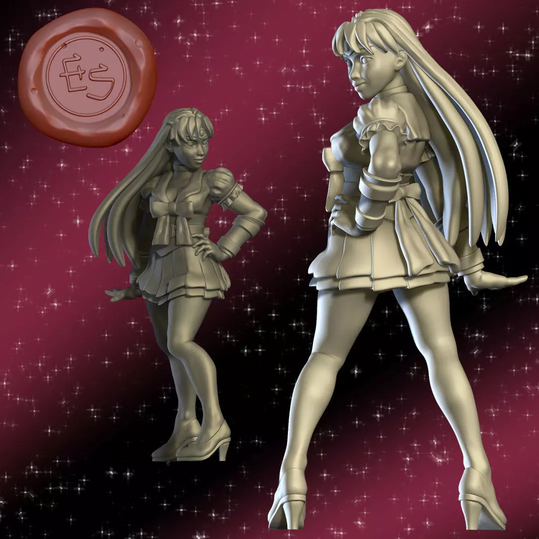 Sailor Mars Rei Hino 3D Print Miniature 3D print model_0