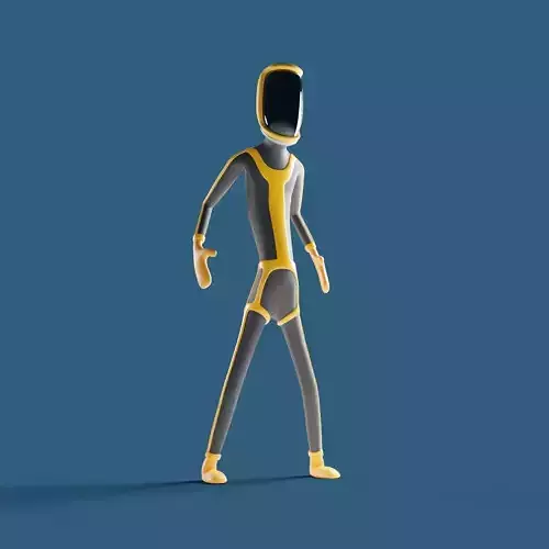 Rigged Astro Space Character - Stylized Cartoon Spaceman 3D model