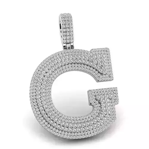 Alphabet Latter G Diamond Pendent 3D print model