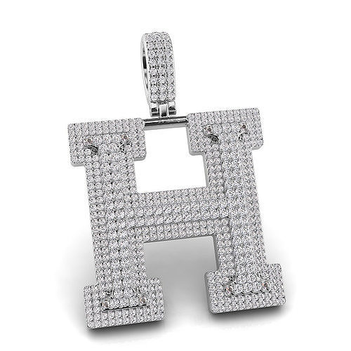 Alphabet Latter H Diamond Pendent 3D print model