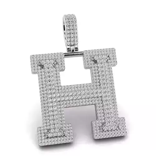 Alphabet Latter H Diamond Pendent 3D print model