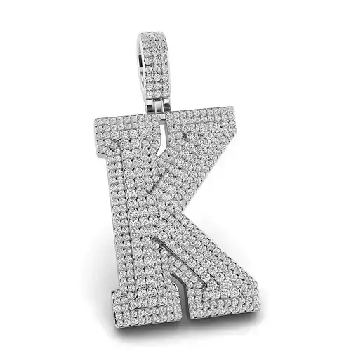 Alphabet Latter K Diamond Pendent 3D print model