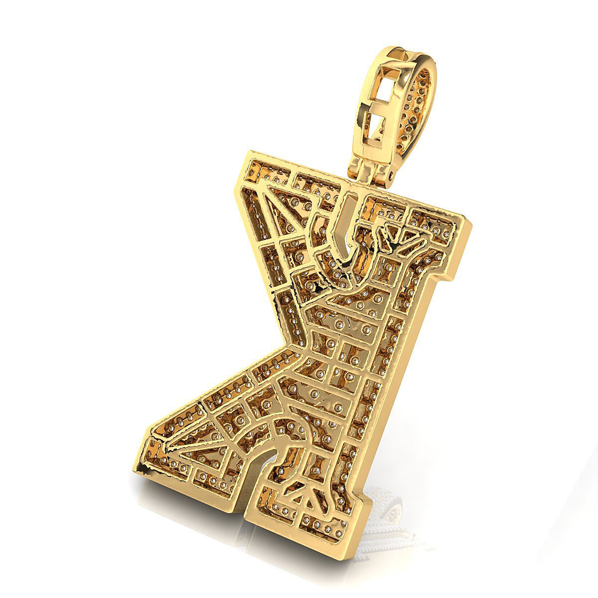 Alphabet Latter K Diamond Pendent 3D print model_12