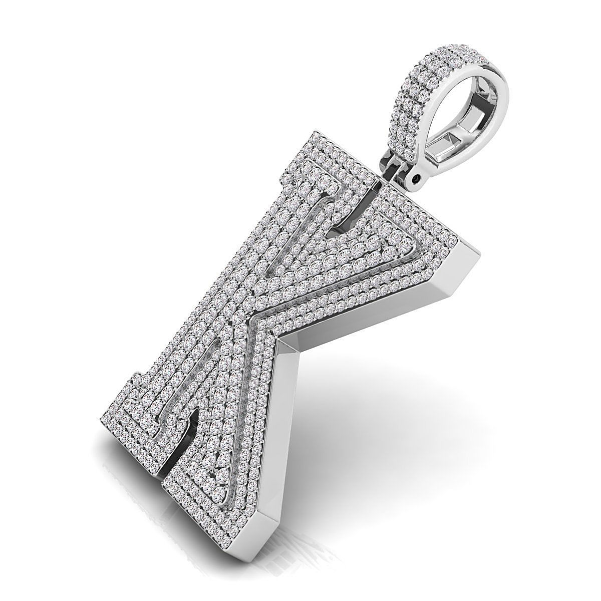 Alphabet Latter K Diamond Pendent 3D print model_7