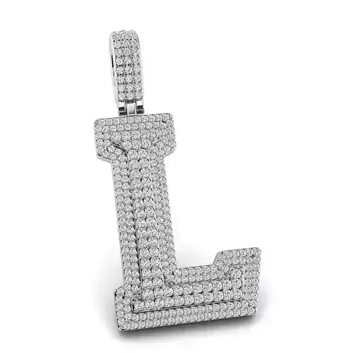 Alphabet Latter L Diamond Pendent 3D print model