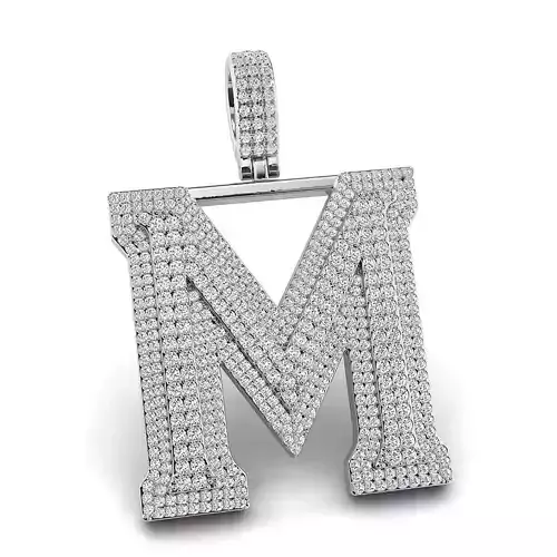 Alphabet Latter M Diamond Pendent 3D print model
