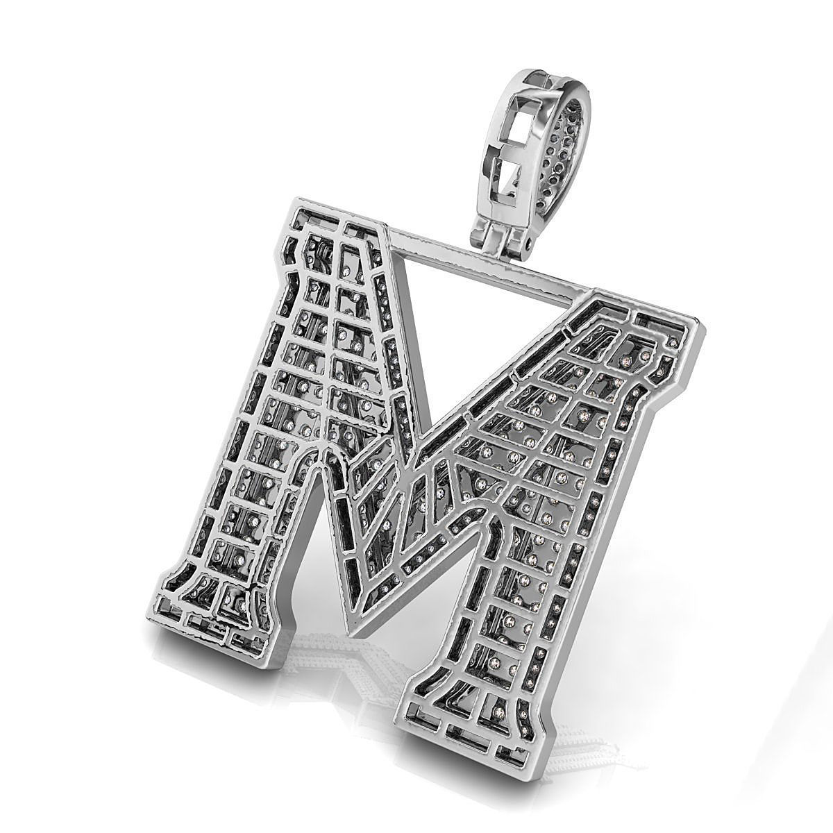 Alphabet Latter M Diamond Pendent 3D print model_10