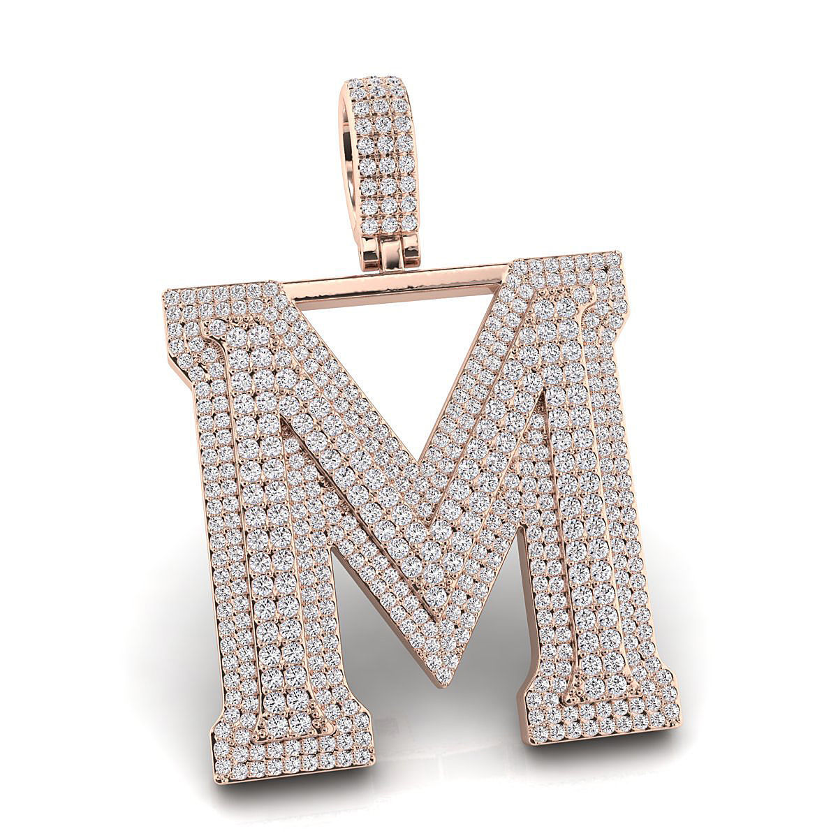 Alphabet Latter M Diamond Pendent 3D print model_1