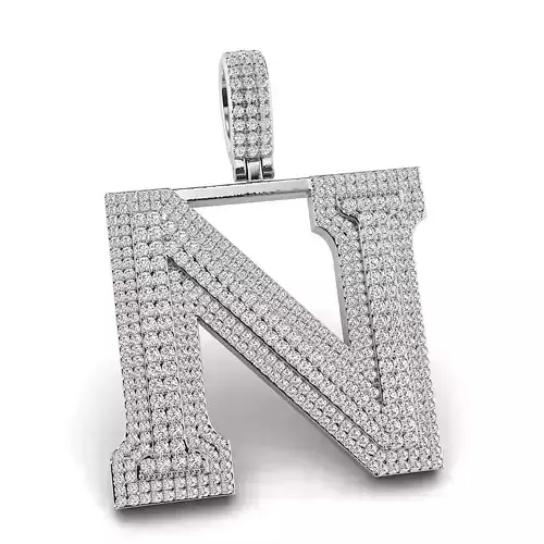Alphabet Latter N Diamond Pendent 3D print model