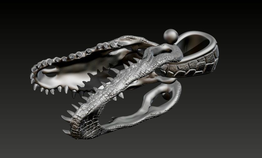 Crocodile skull pendant 3d model 3D print model_4
