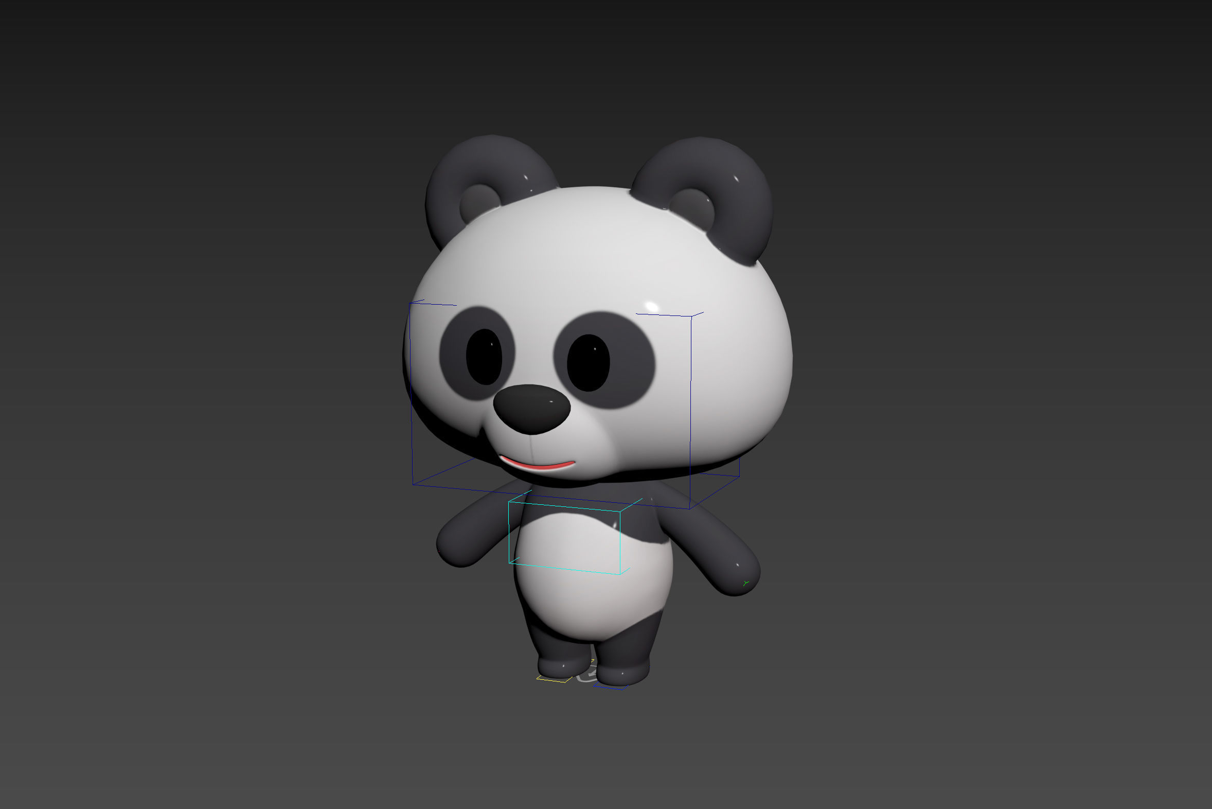 Character129 Rigged Panda 3D model_11