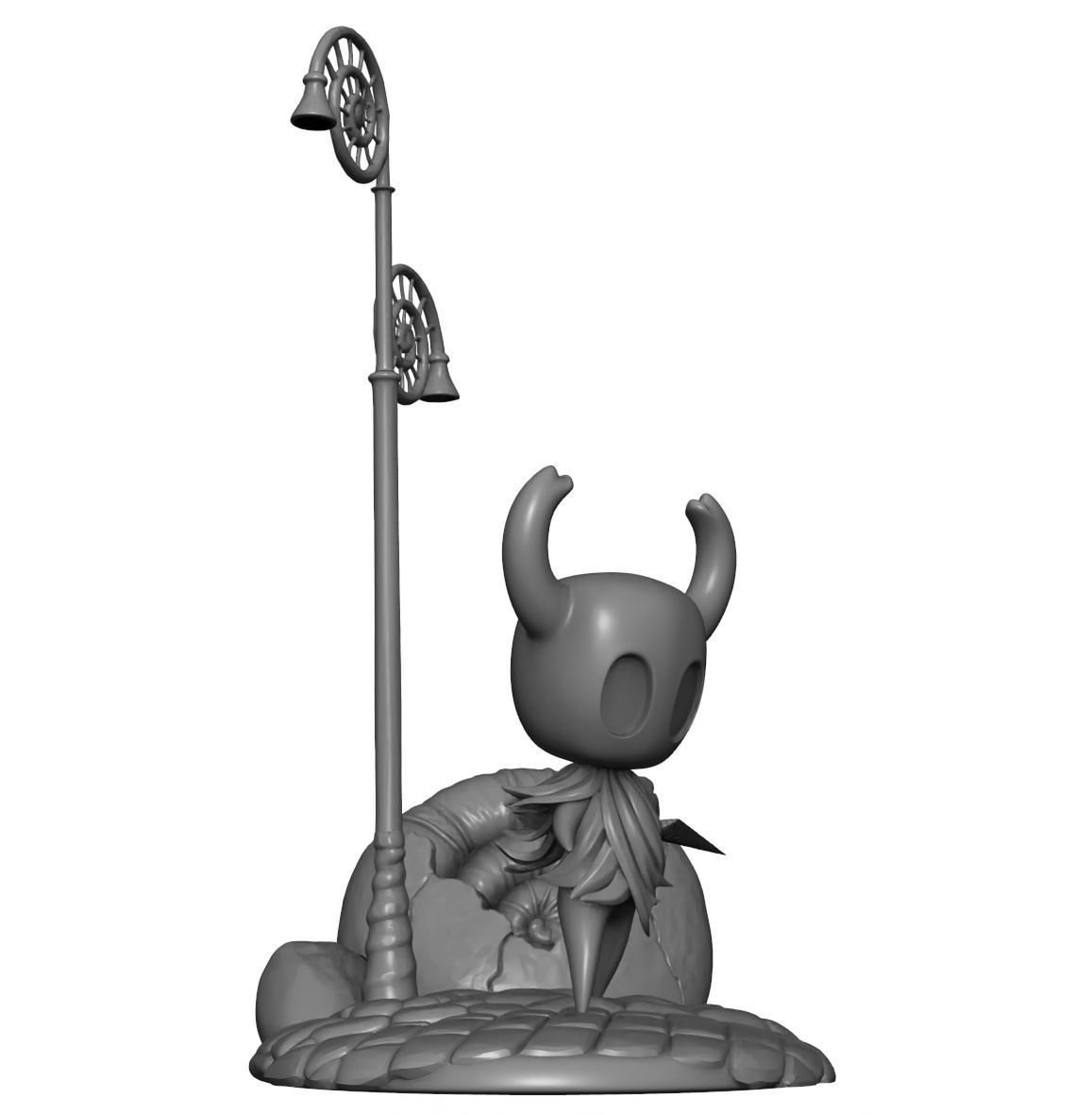 Hollow Knight statue with display Base 3D print model_1