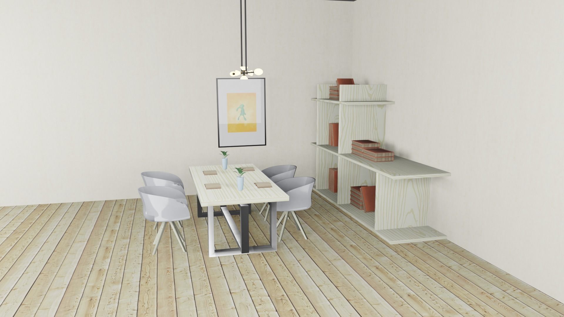 room maden in light colors 3D model_1