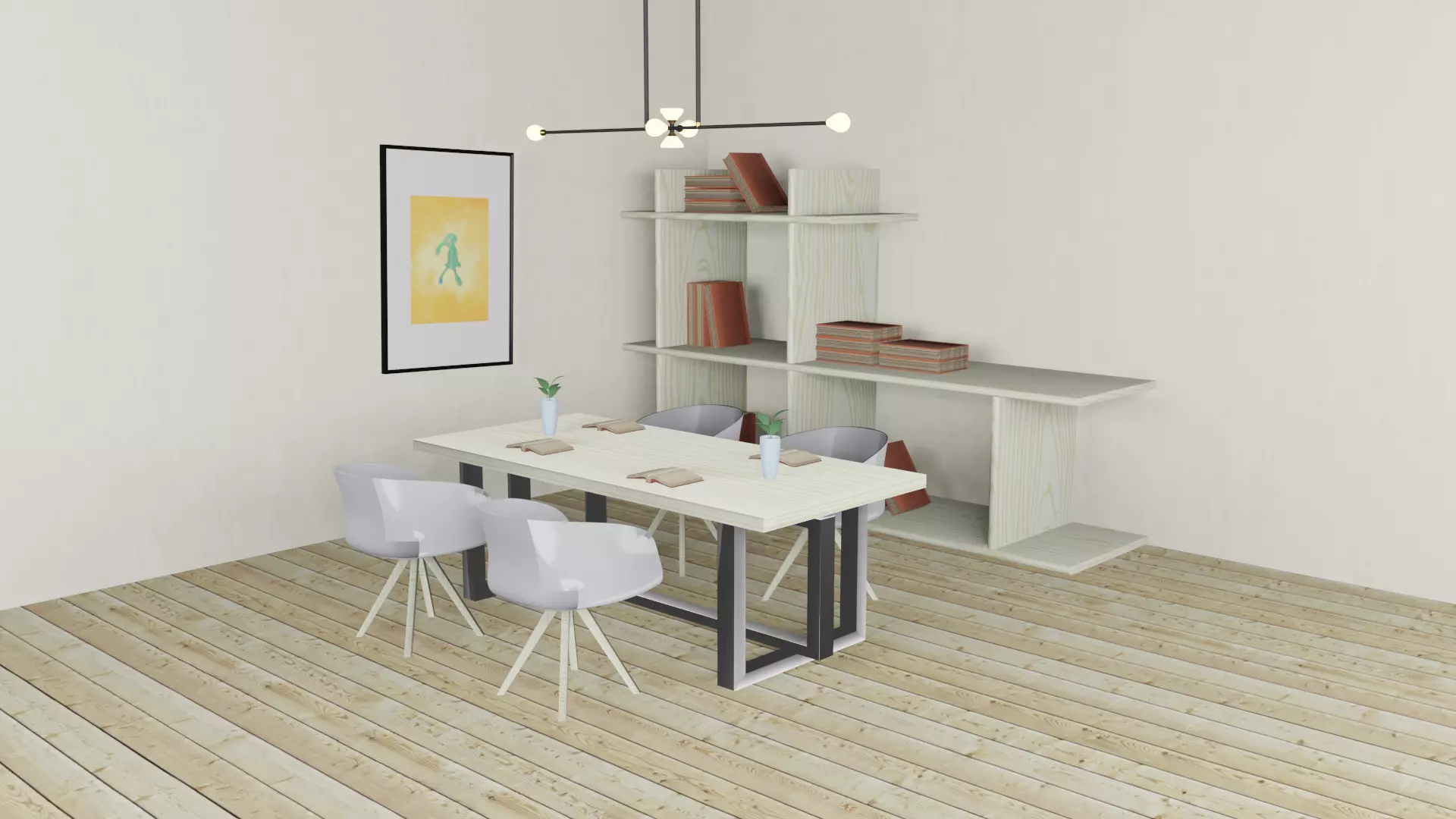 room maden in light colors 3D model_0