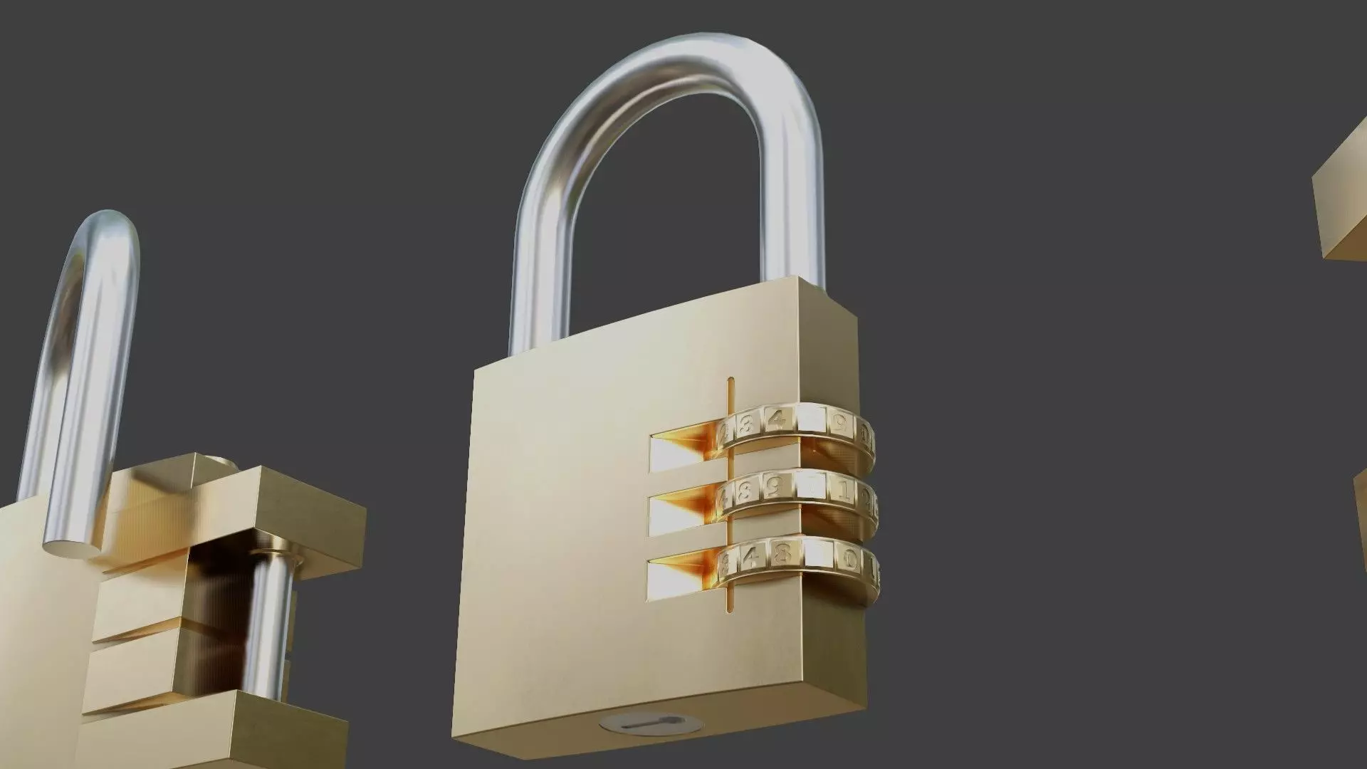 well modeled padlocks 3D model_0