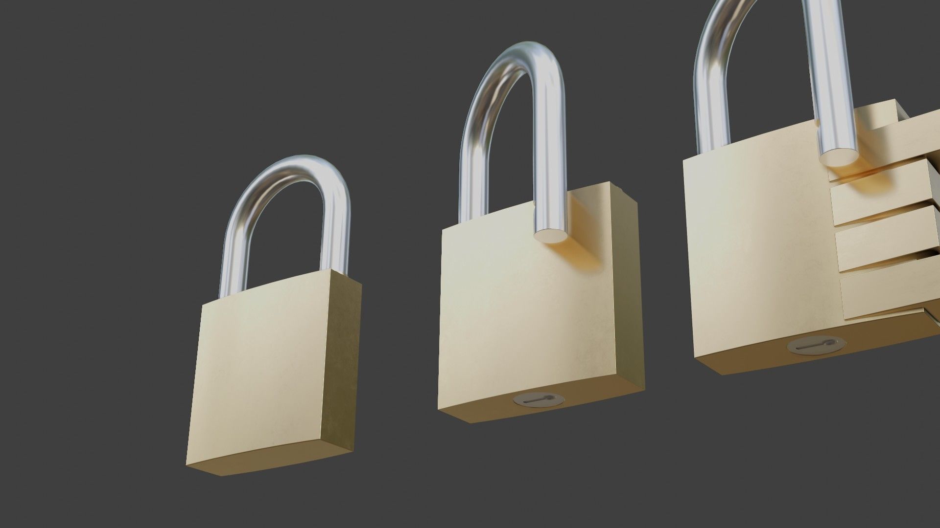 well modeled padlocks 3D model_4