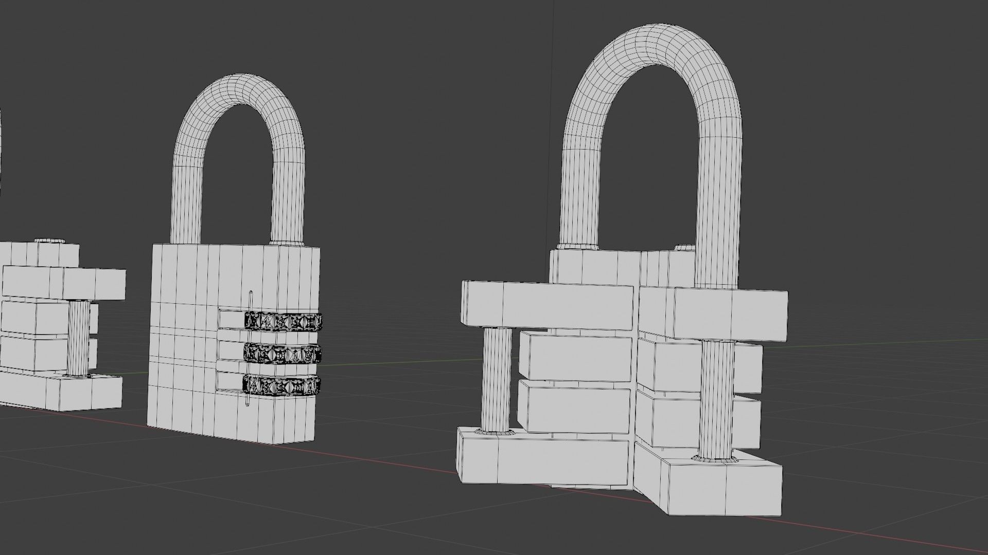 well modeled padlocks 3D model_10
