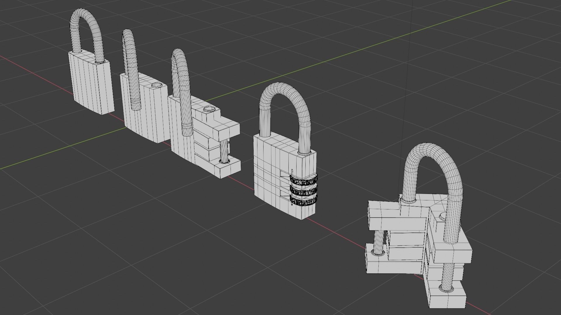 well modeled padlocks 3D model_9