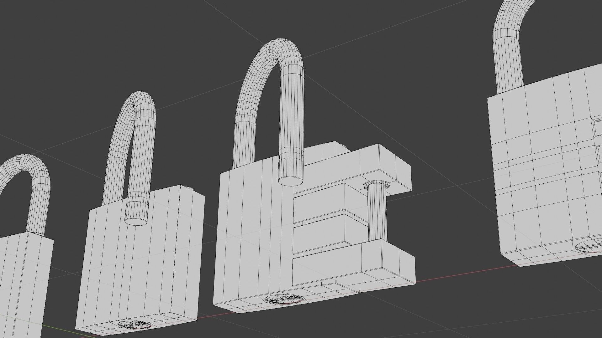 well modeled padlocks 3D model_12