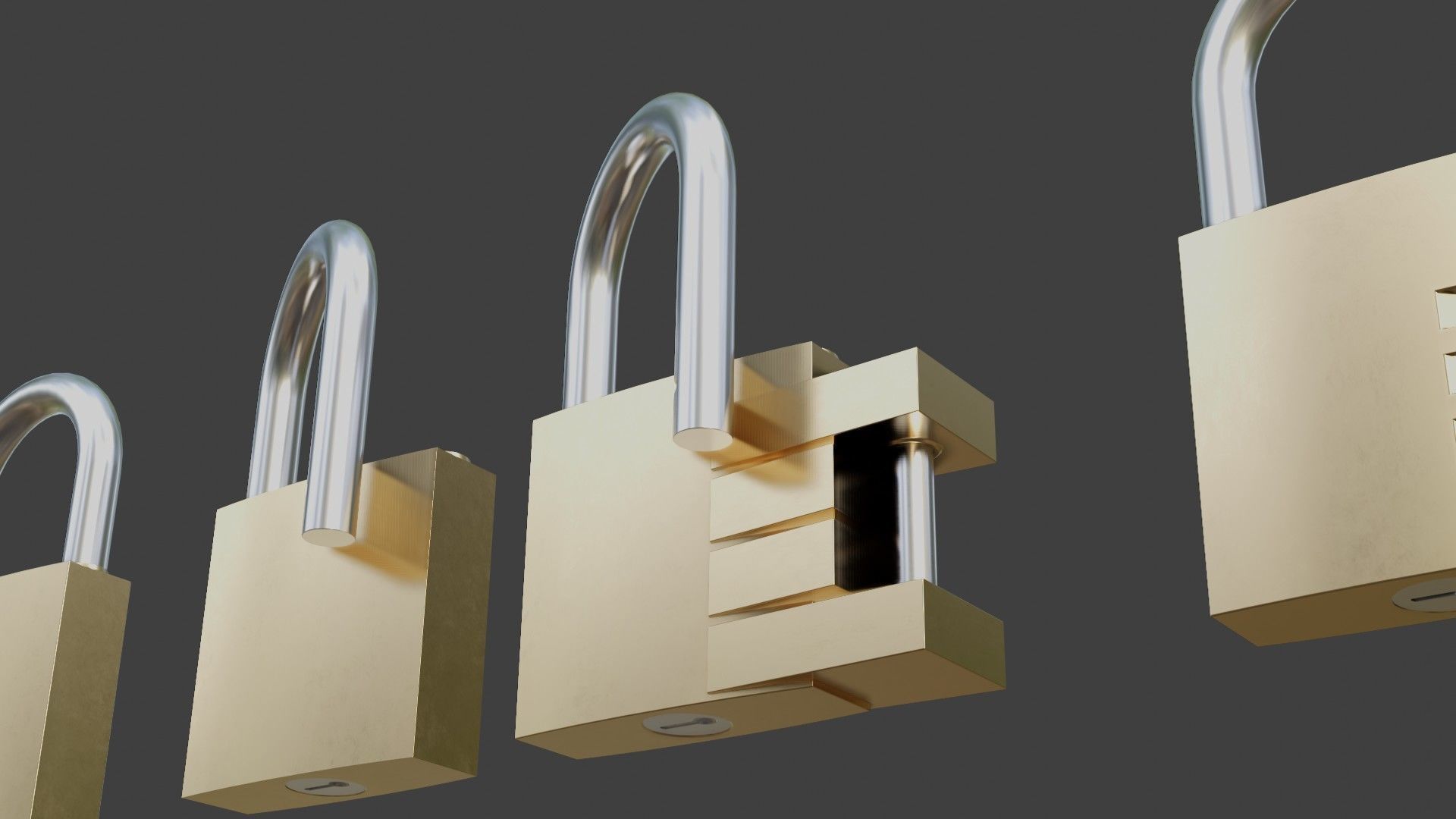 well modeled padlocks 3D model_3