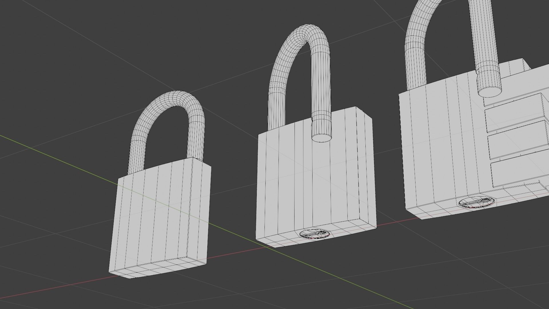 well modeled padlocks 3D model_13