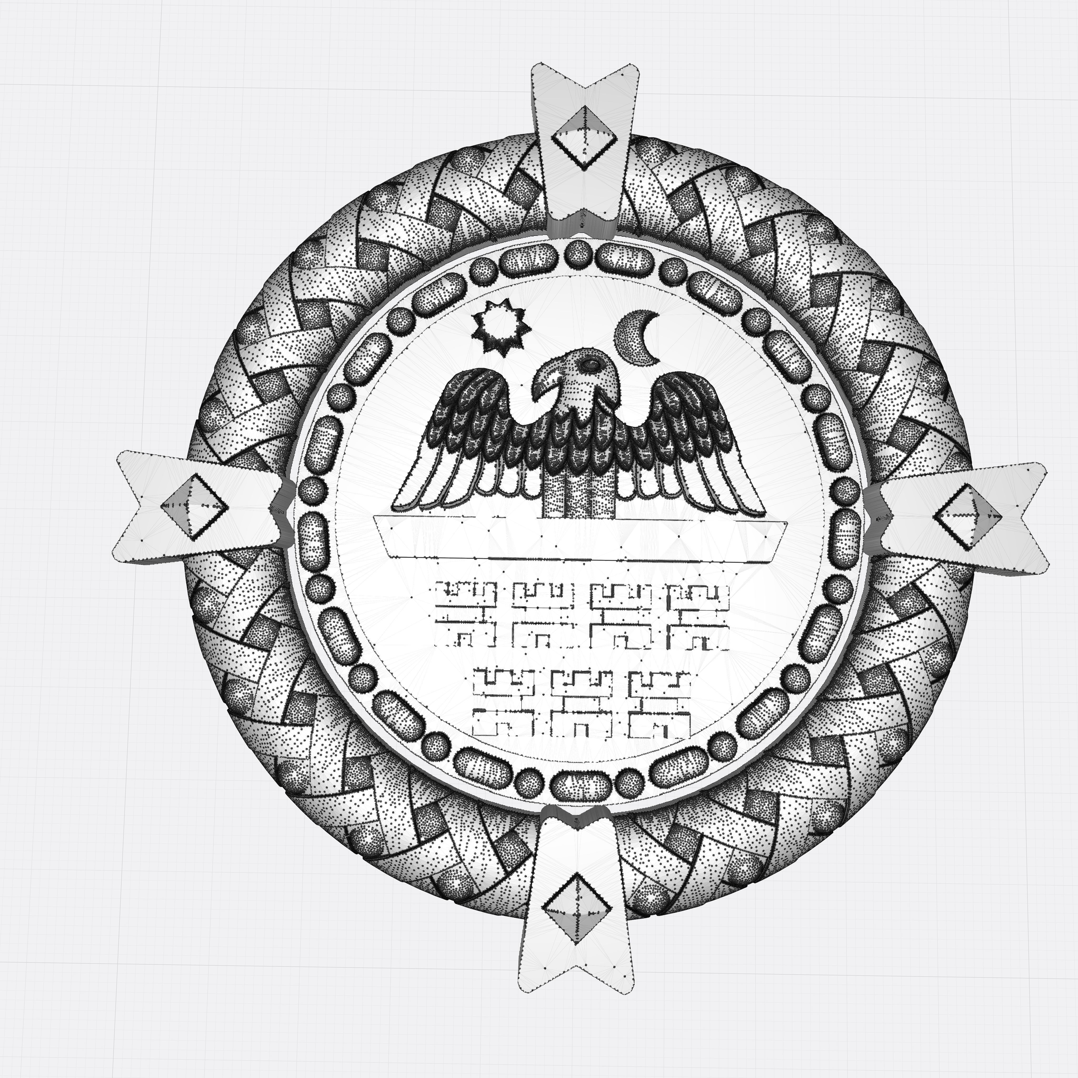 Romanian Old Church Emblem Transilvania Edition 3D model_2