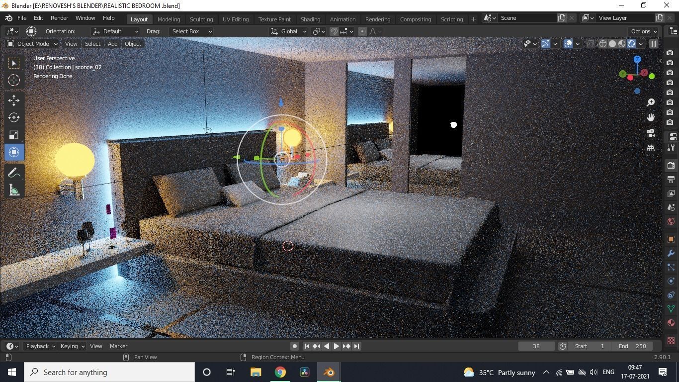 REALISTIC BEDROOM RENDER modern lighting ideas 3D model_3